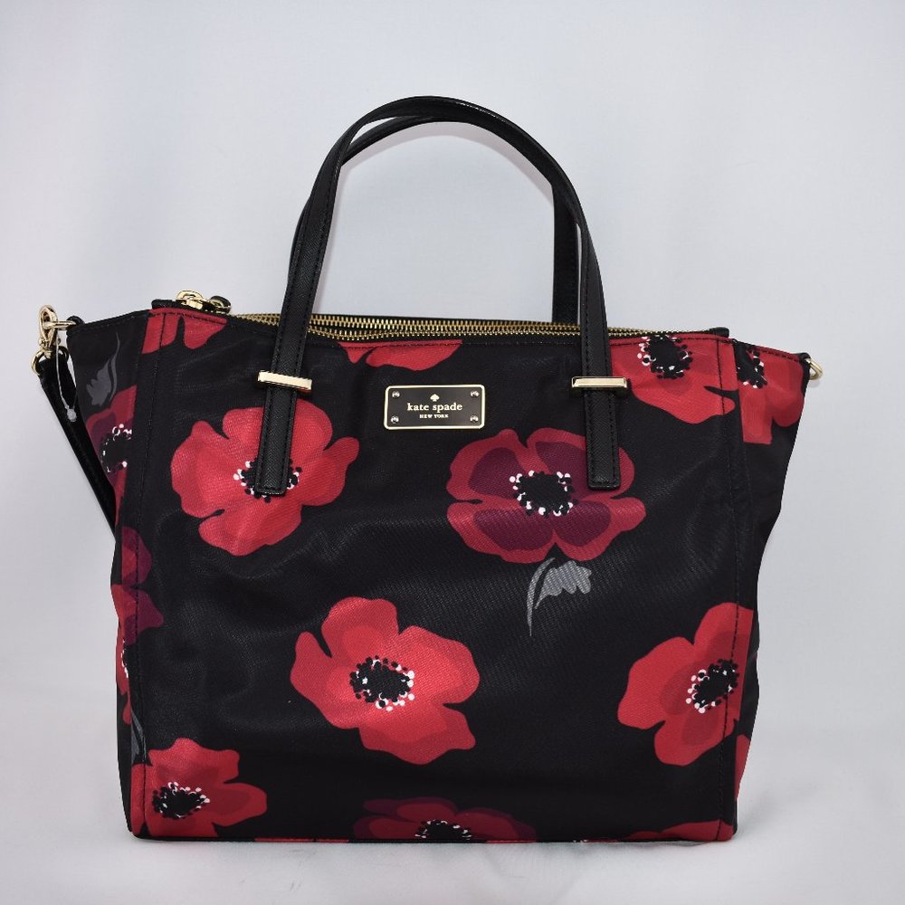 Kate Spade Wilson Road Floral Alyse Nylon Satchel in Poppy Floral